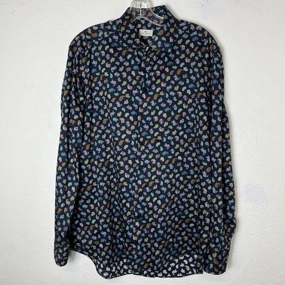 Etro Men's Paisley Button Up Shirt multicolor long sleeve Size IT 41/US 16-L - Picture 1 of 10